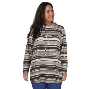 mySTYLE Women's Plus Quest Cowl Neck Hacci Top