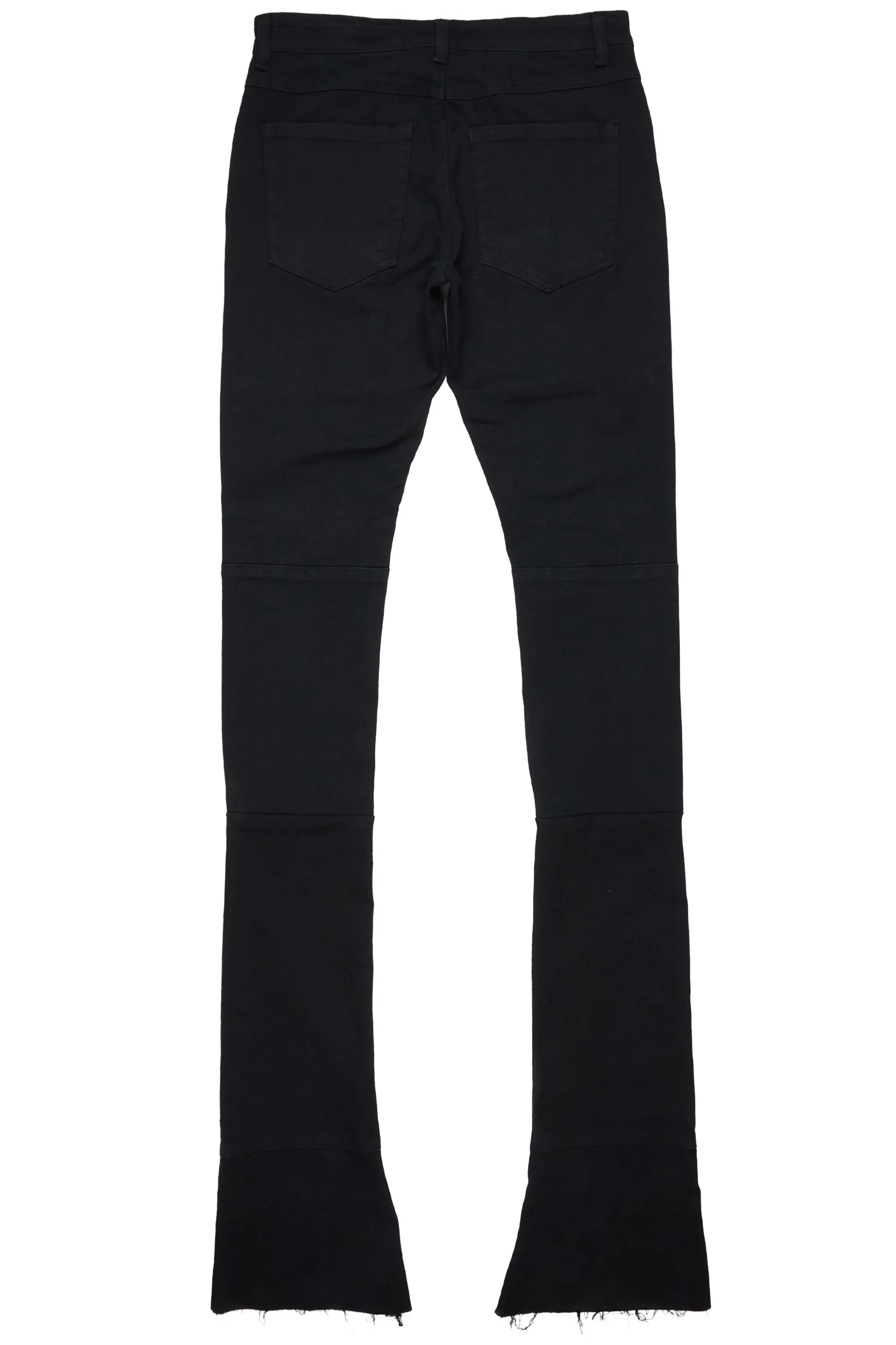 Nello Black Super Stacked Flare Jean