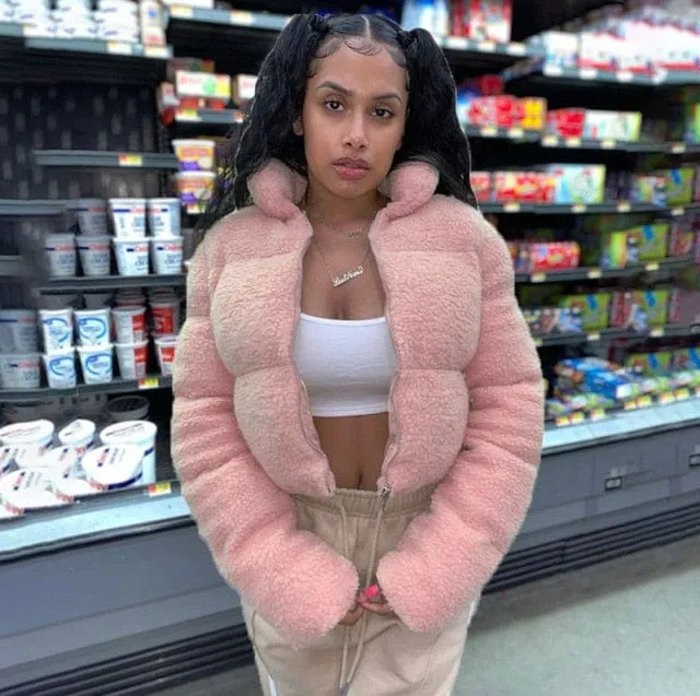 Ohsaucy Foil Look and Fluffy Faux Fur Bubble Puffers