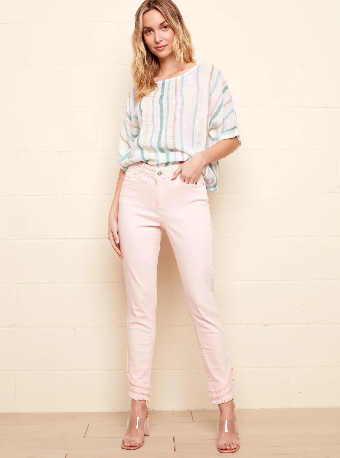 Ripped Hem Jean [Crystal-C5273]