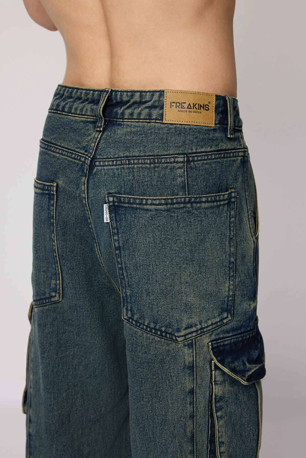 Rugged Ocean Blue Men's Baggy Cargo