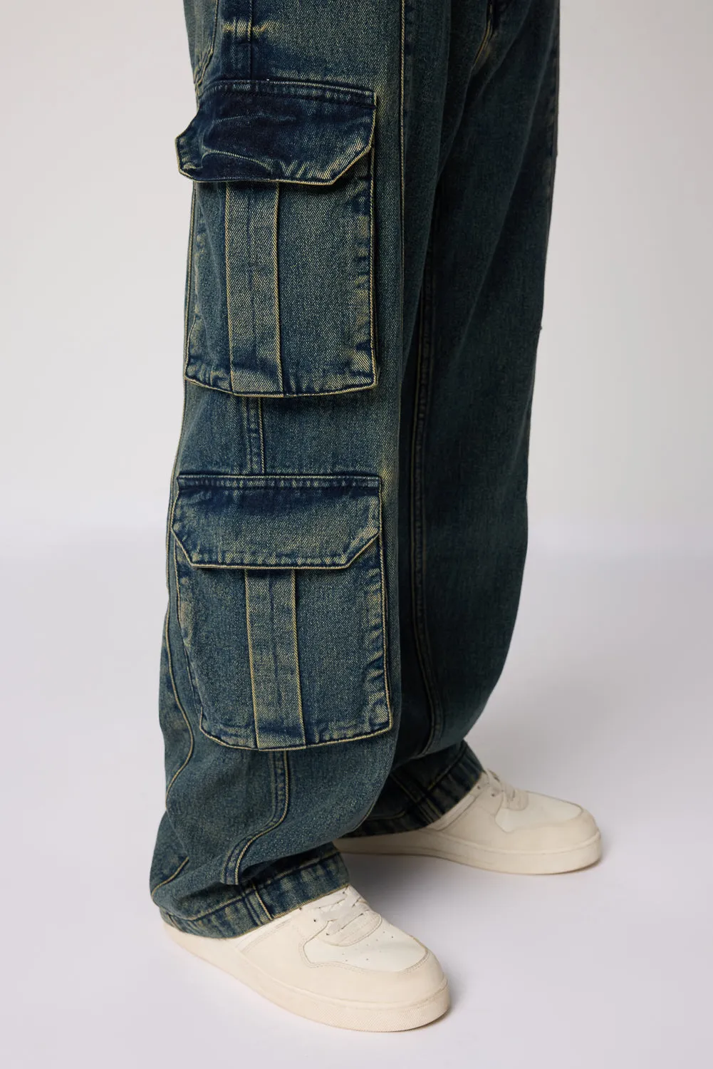 Rugged Ocean Blue Men's Baggy Cargo