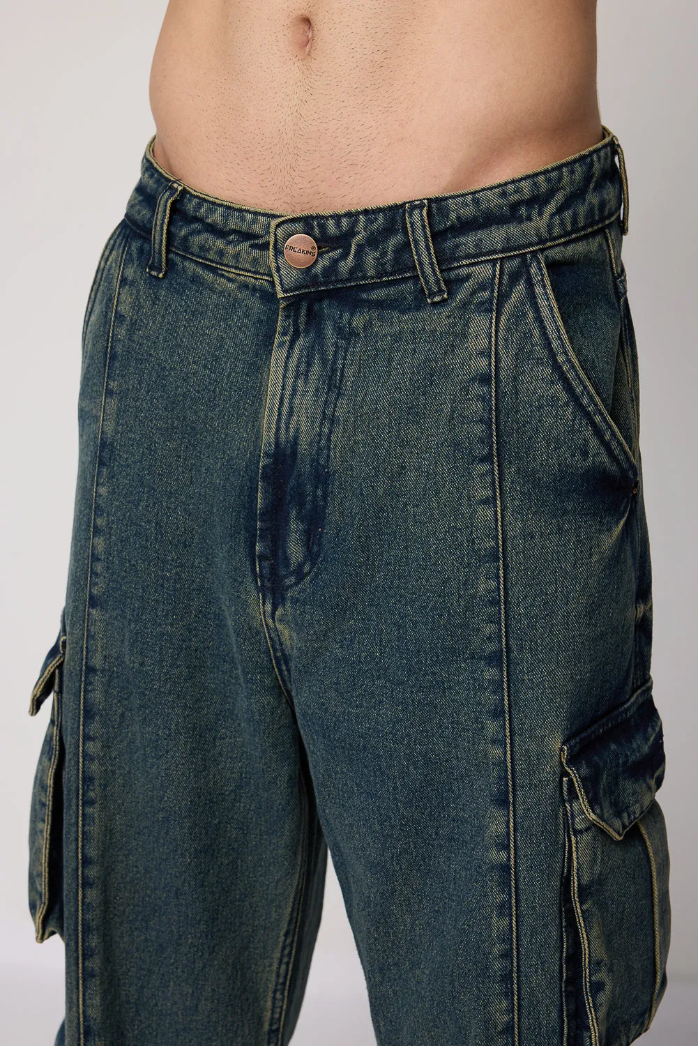 Rugged Ocean Blue Men's Baggy Cargo