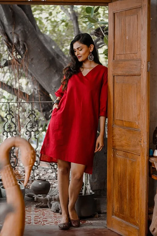 Samaya Hi Low Tunic - Red