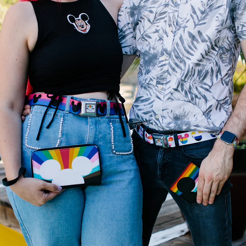Seatbelt Belt - Mickey Mouse Ears Icon Bisexual Pride Flag Webbing