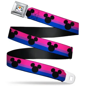Seatbelt Belt - Mickey Mouse Ears Icon Bisexual Pride Flag Webbing