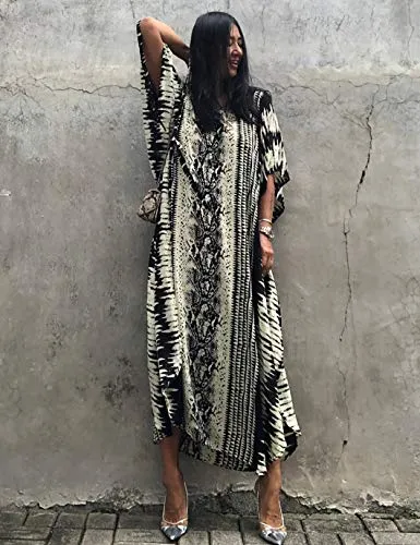 Short Sleeve Snake Pattern Swimsuit Cover-Up for Women
