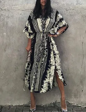 Short Sleeve Snake Pattern Swimsuit Cover-Up for Women