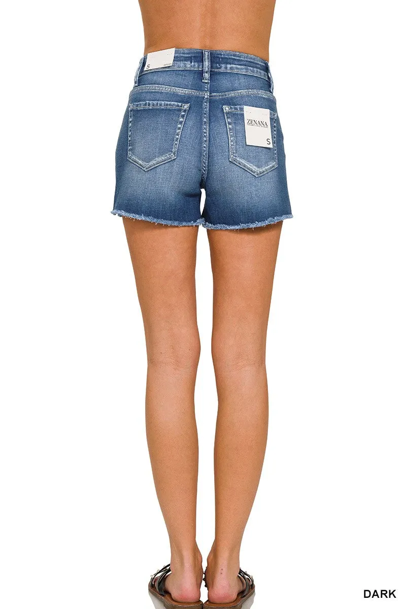 Side Slit Demin Shorts