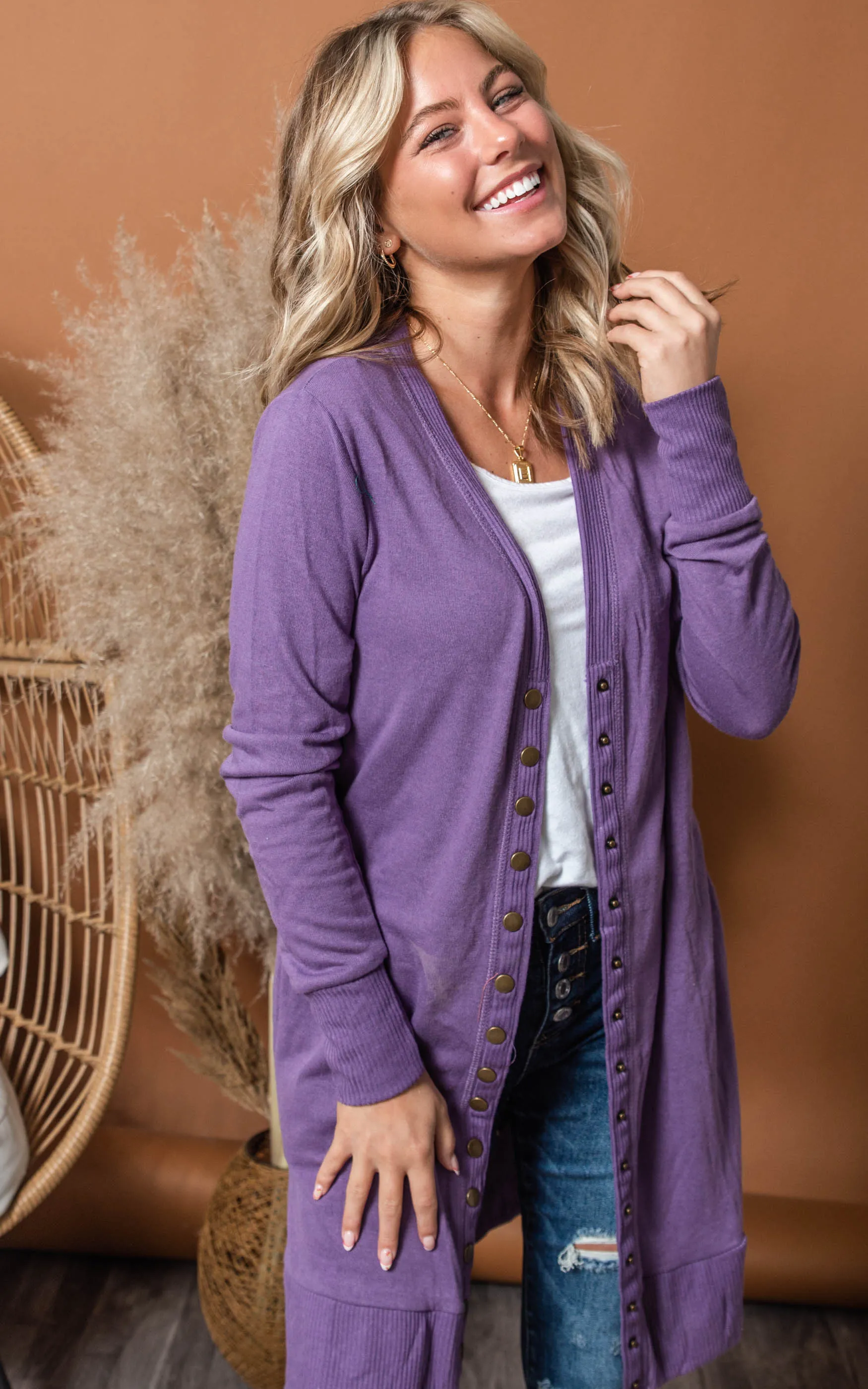 Simply Obsessed Long Snap Button Down Cardigan - Final Sale