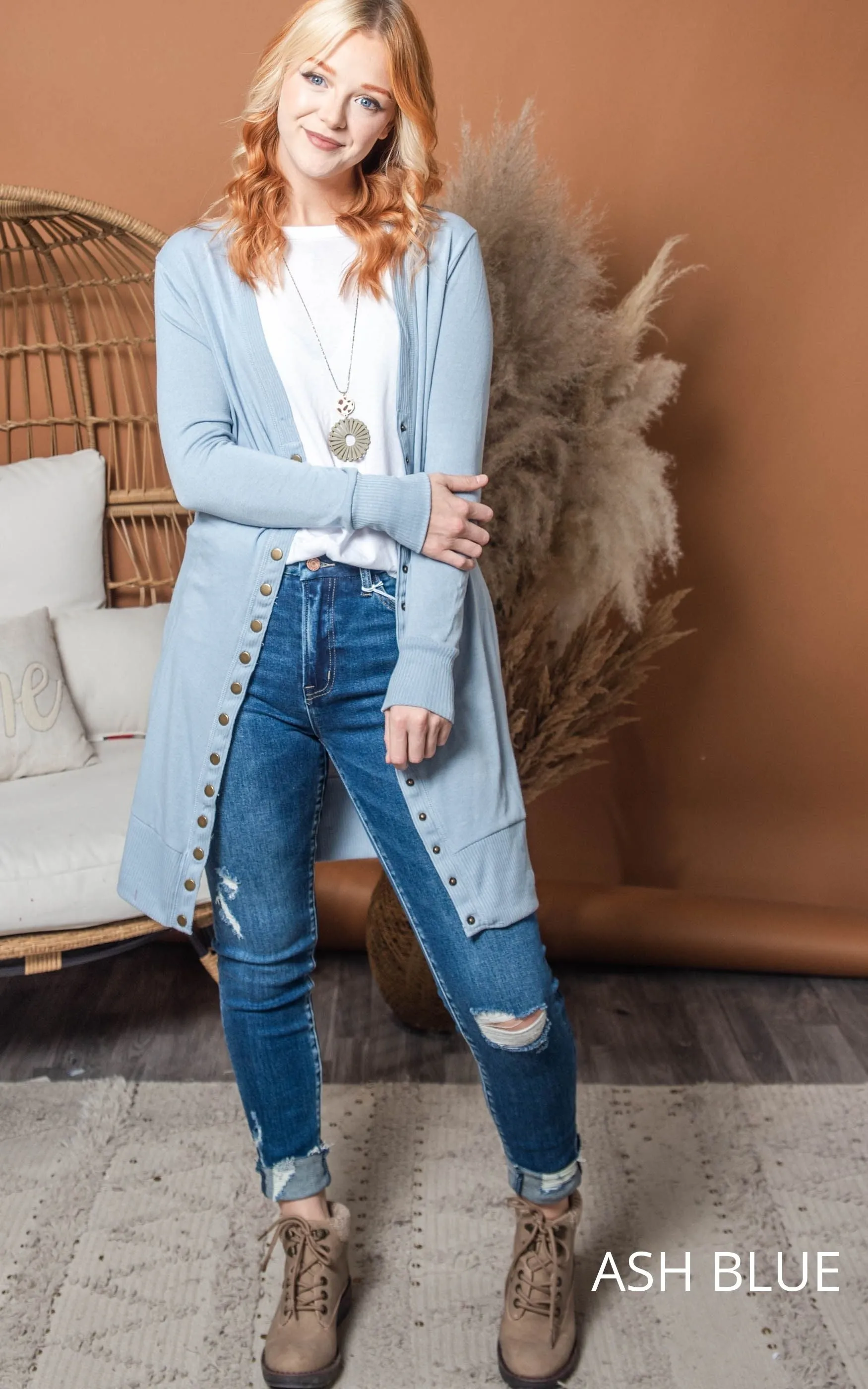Simply Obsessed Long Snap Button Down Cardigan - Final Sale