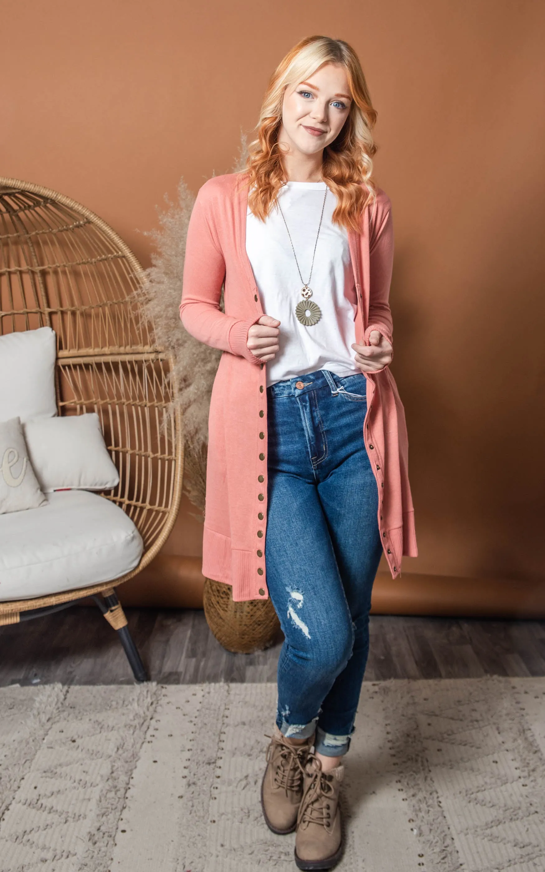 Simply Obsessed Long Snap Button Down Cardigan - Final Sale
