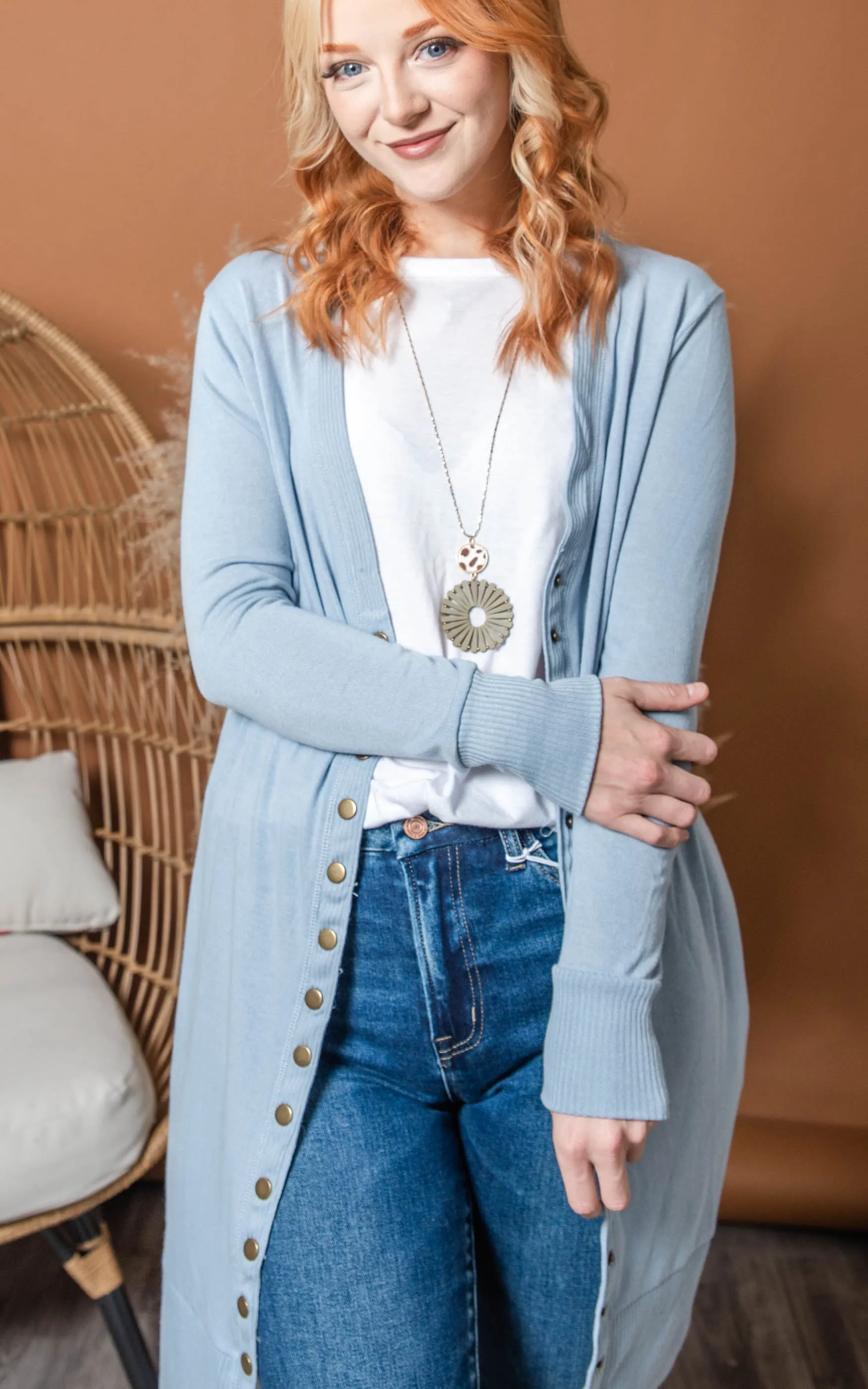 Simply Obsessed Long Snap Button Down Cardigan - Final Sale