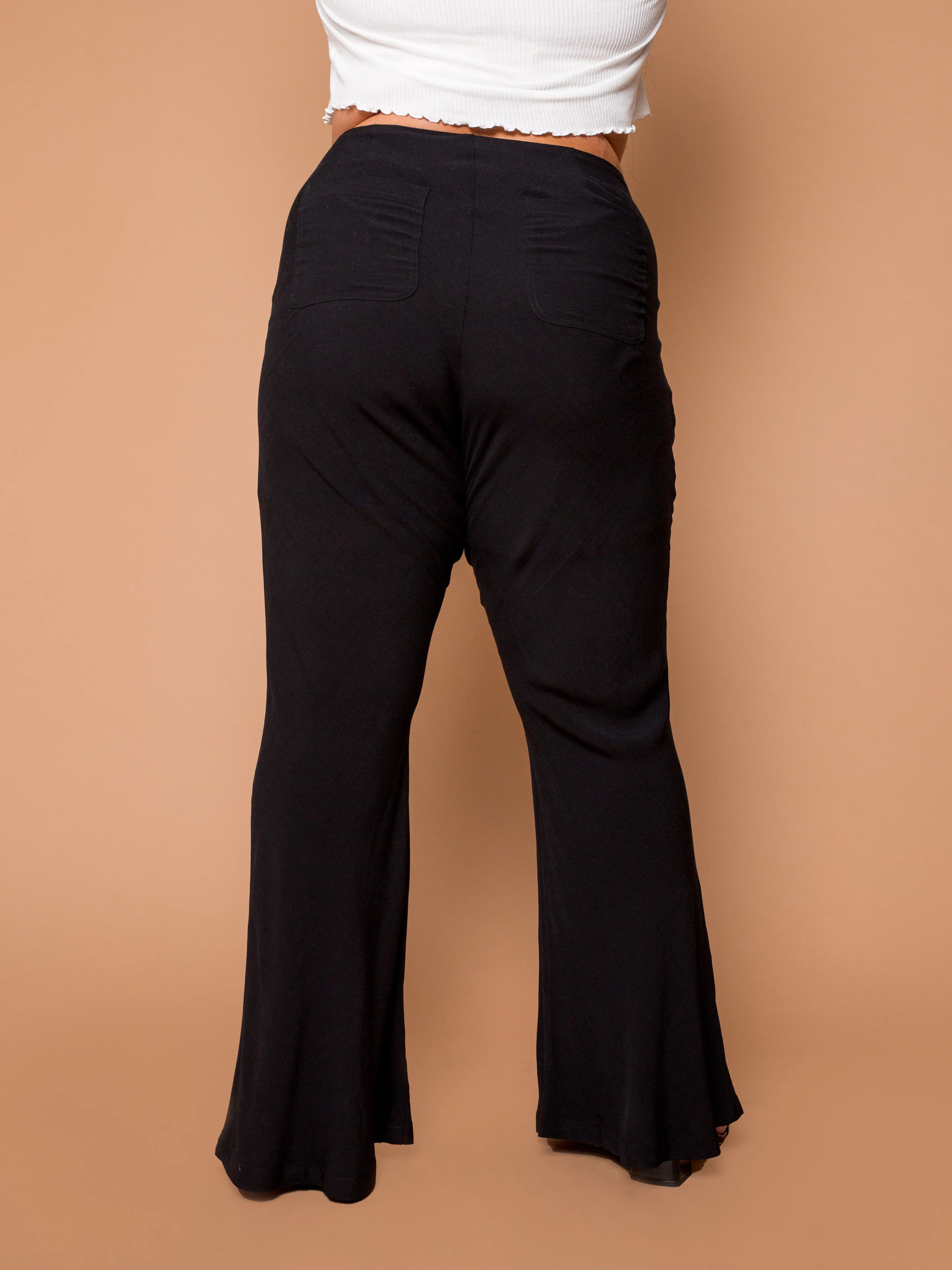 THE TIED SLIM FLARE PANT ~ Black