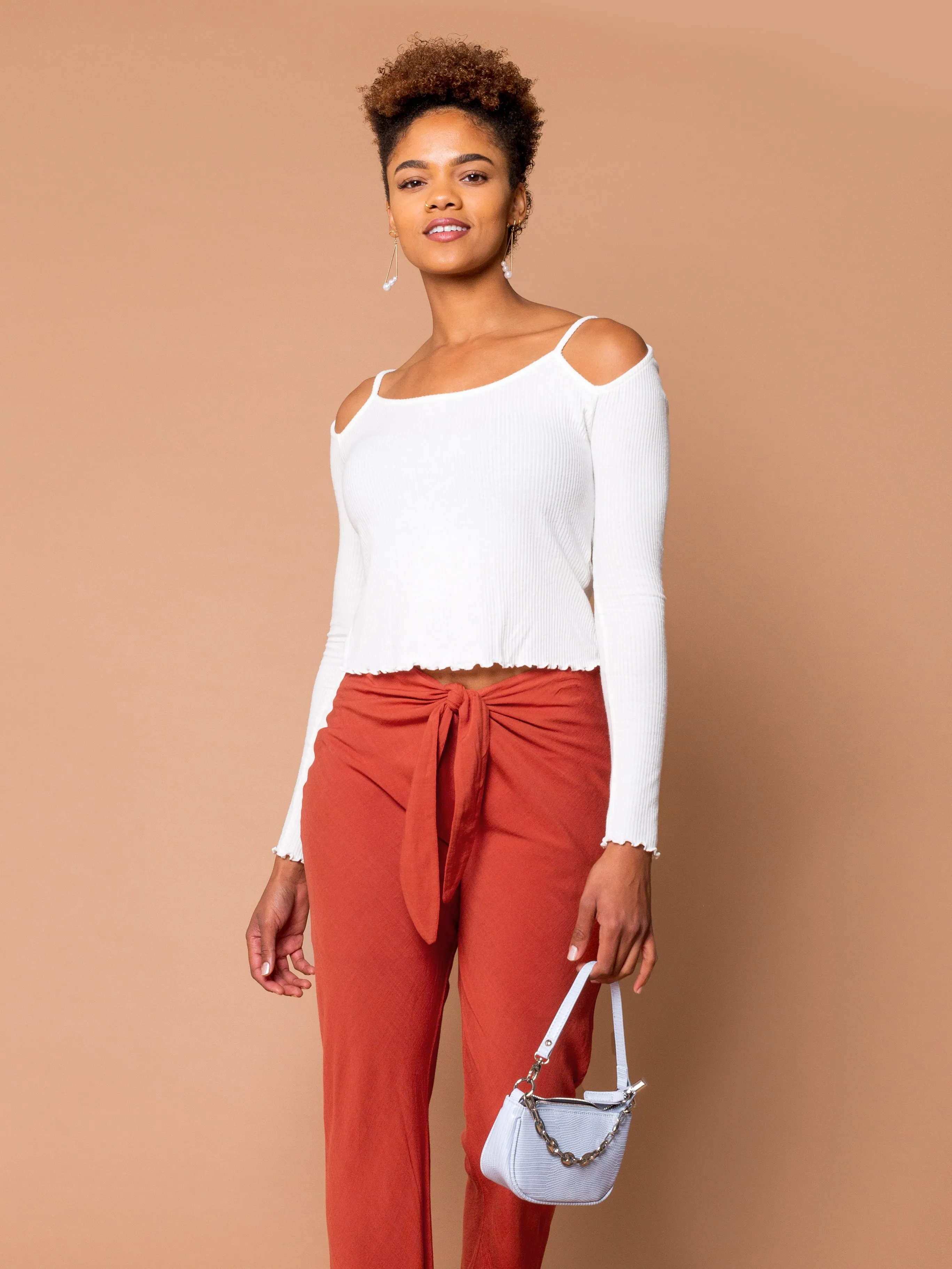 THE TIED SLIM FLARE PANT ~ Henna