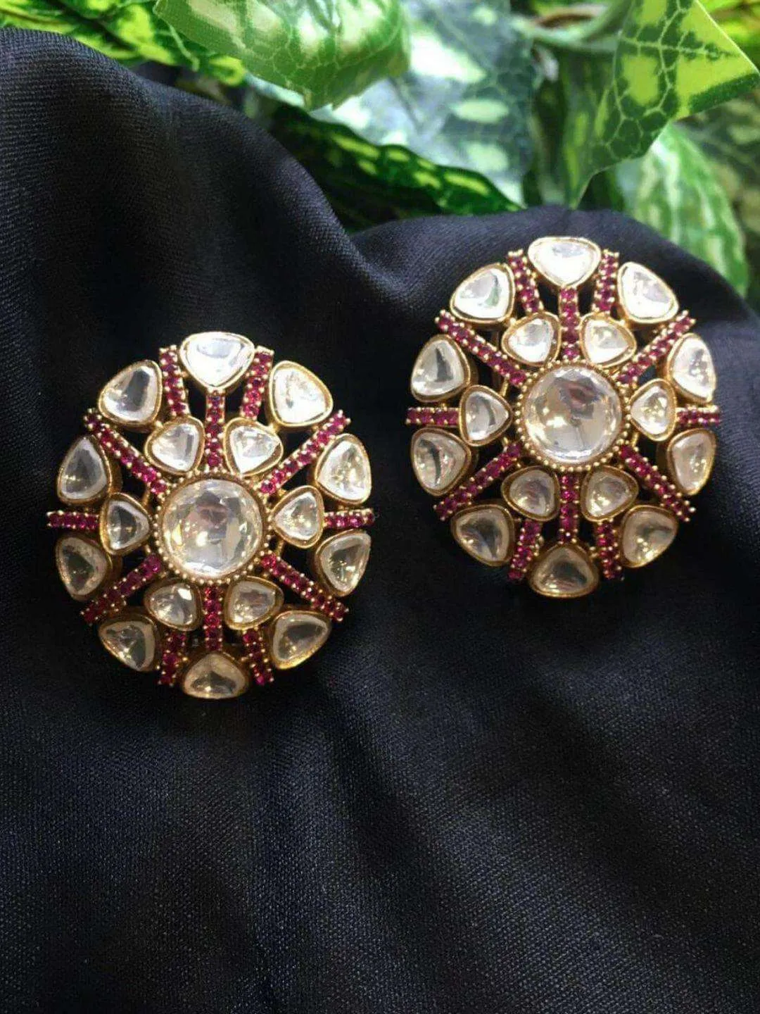 Uncut Polki Studs