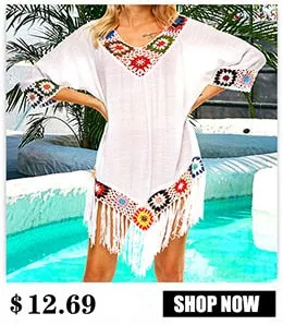 VenusFox Beach Dress 2021 New Kimonos Beachwear Hand-Woven Solid Color Women Swimwear For Bikini Cover Up