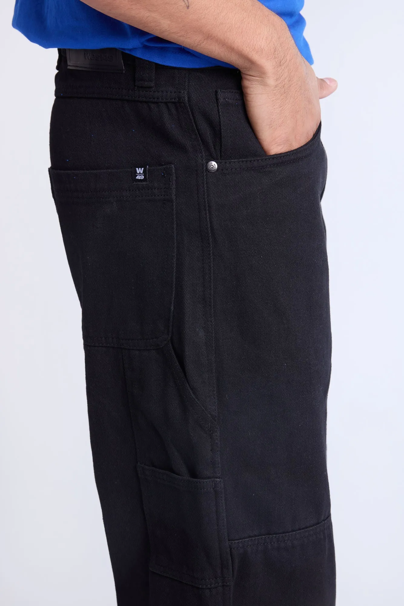 West49 Mens Black Carpenter Jeans