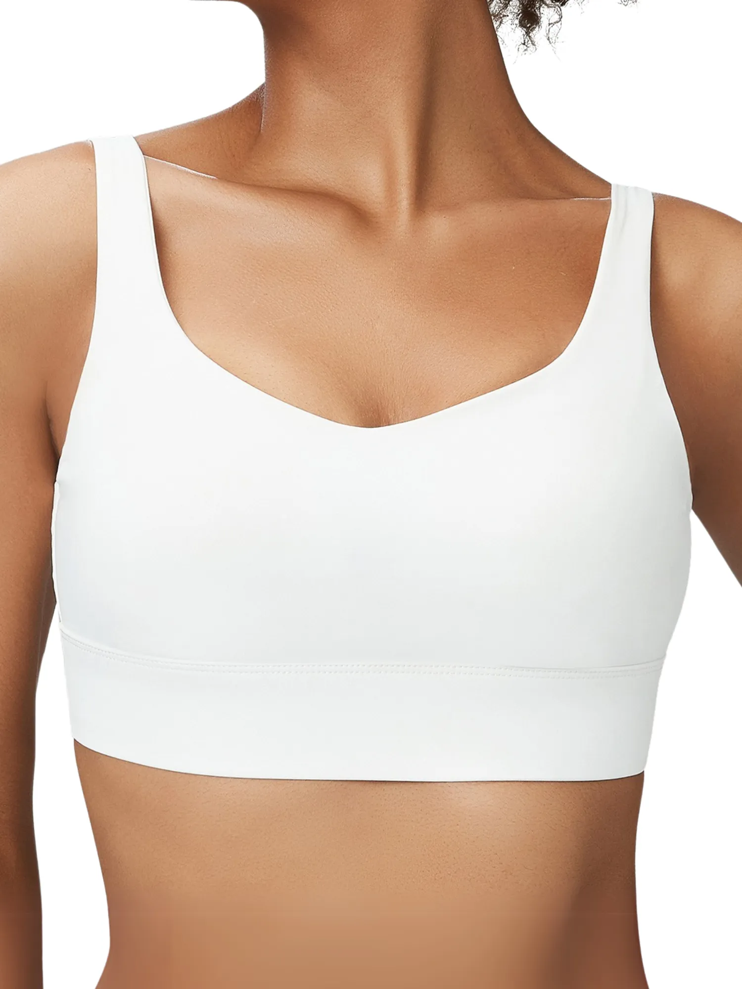 White "Melissa" Everyday Comfort Bra with Fixed Pads and Adjustable Band