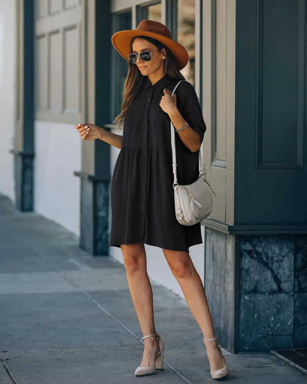 Women's Navy Button-Down Beach Cover-Up