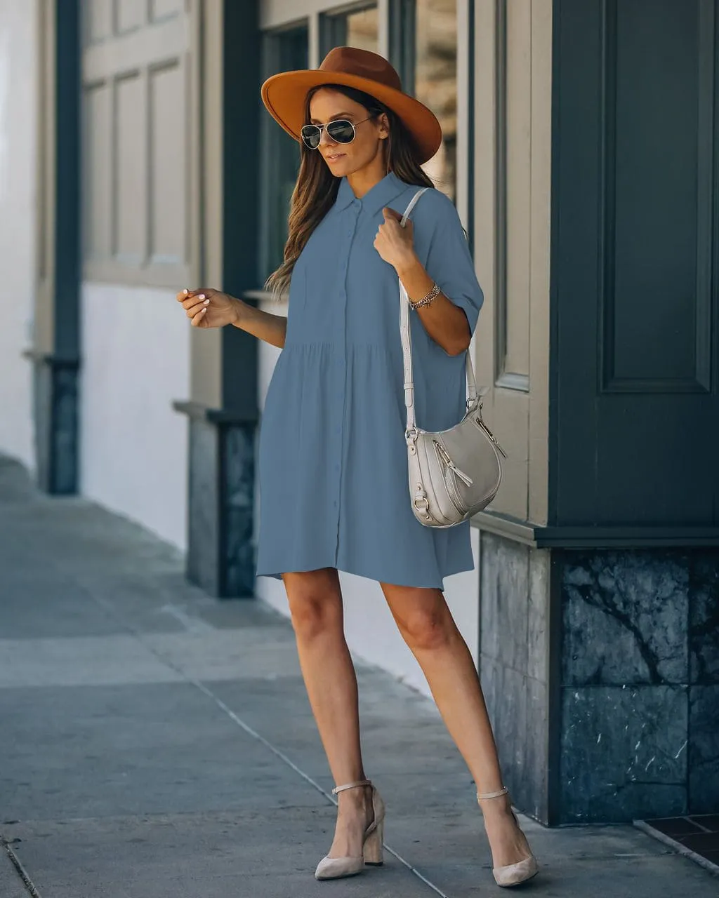 Women's Navy Button-Down Beach Cover-Up
