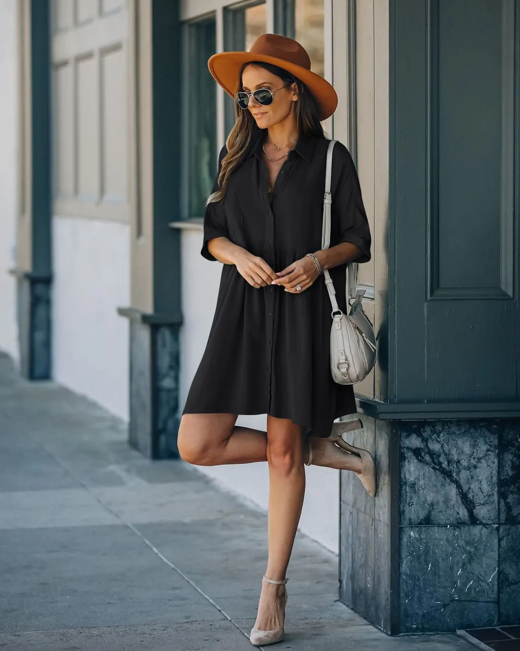 Women's Navy Button-Down Beach Cover-Up