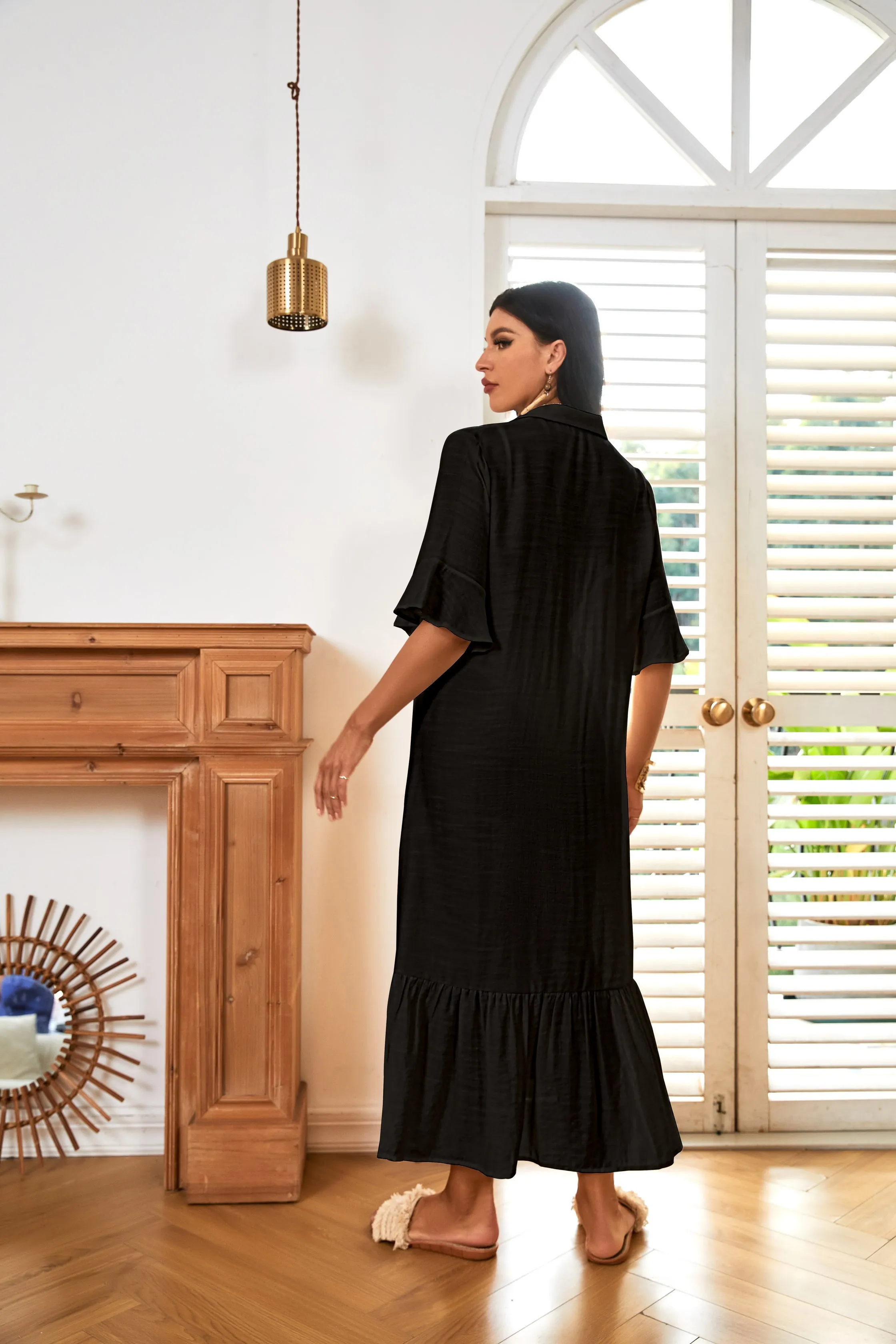 Women's Short Sleeve Flowy Kimono Swimsuit Cover Up