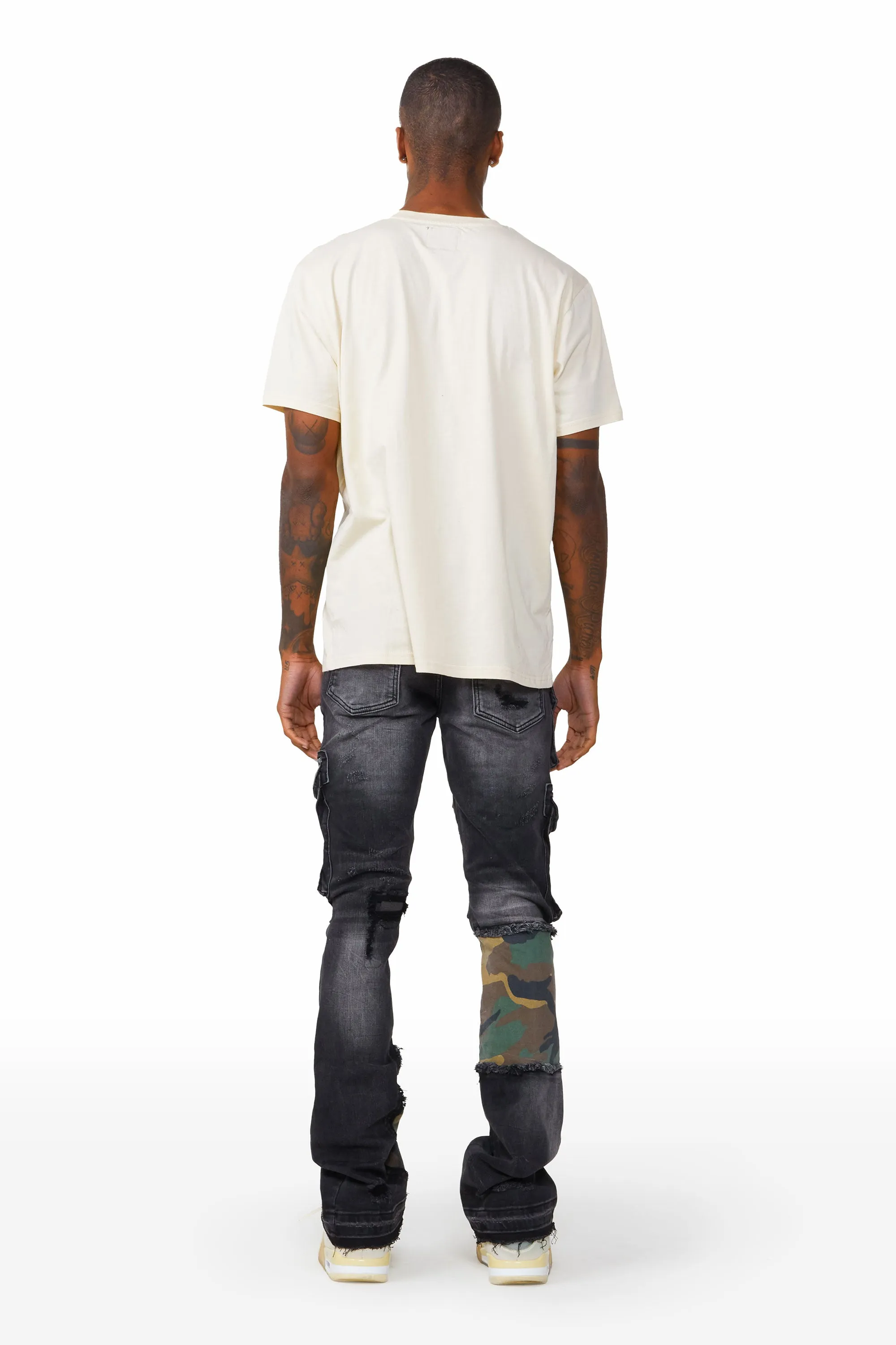Zeta Grey Stacked Flare Jean