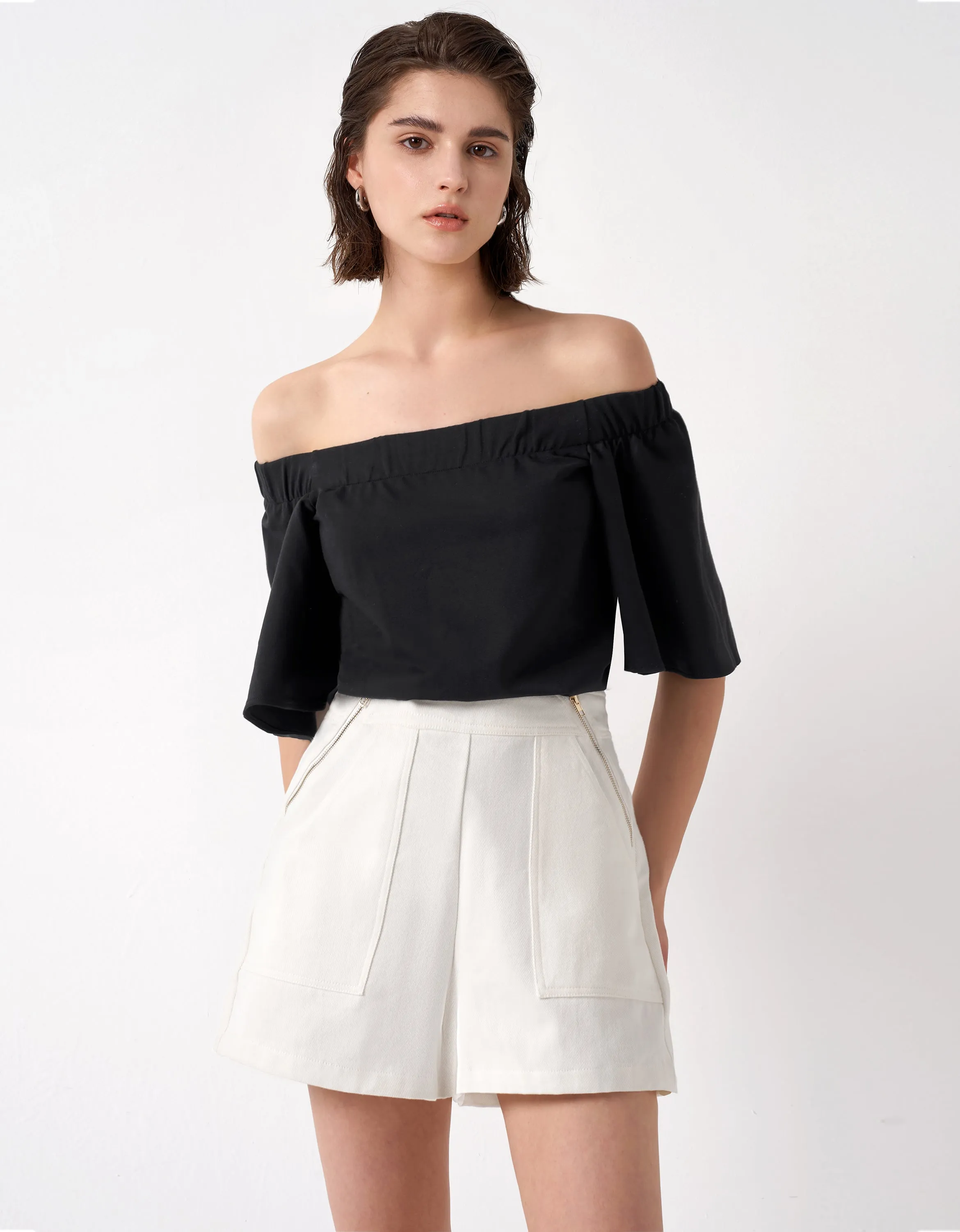 Zip Detail Shorts