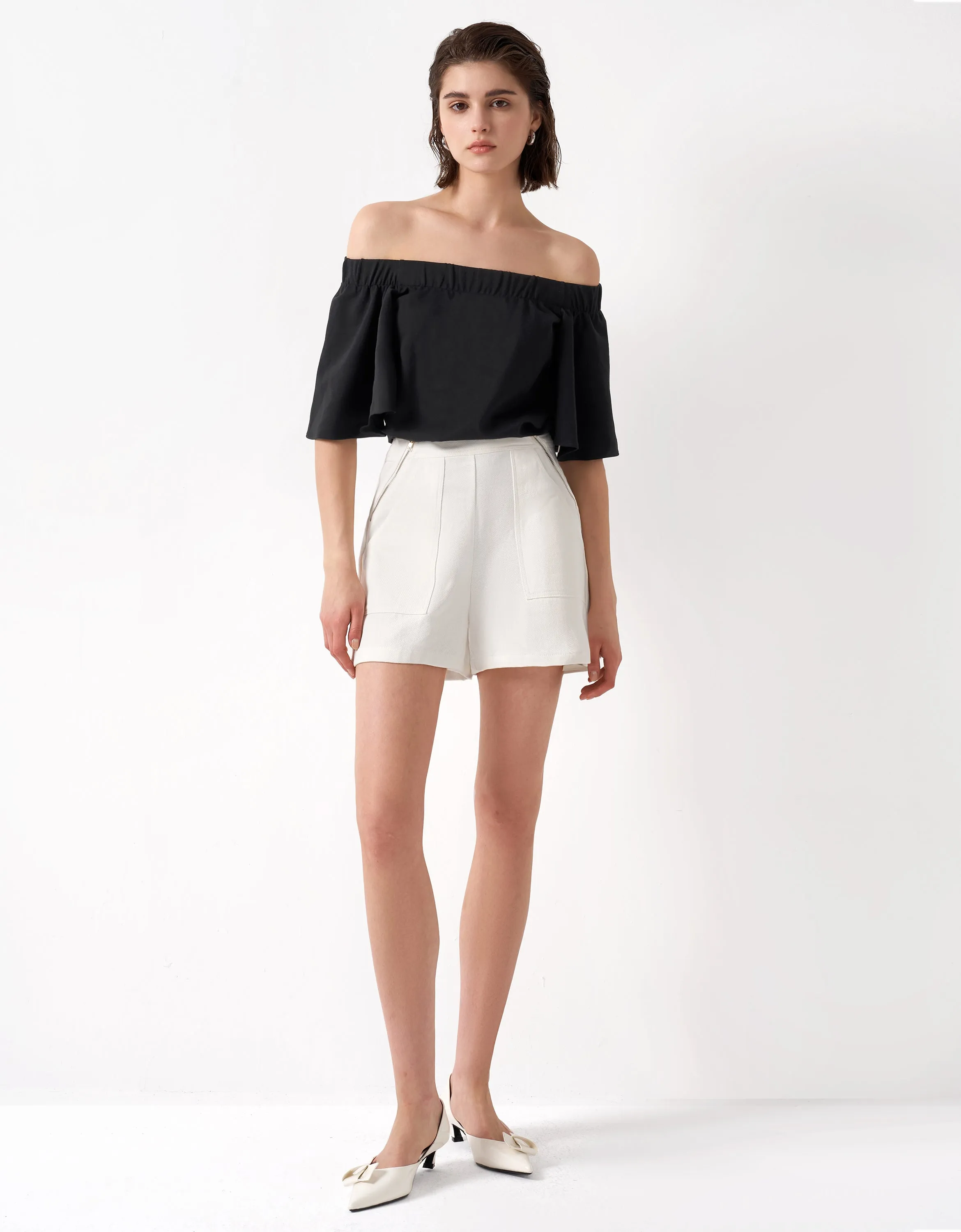 Zip Detail Shorts