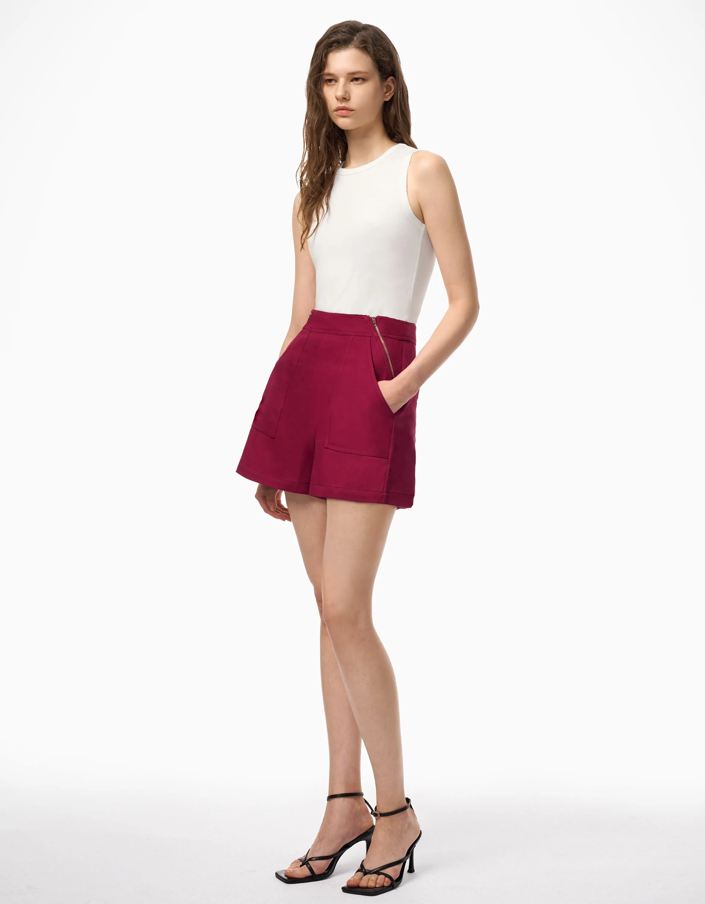 Zip Detail Shorts